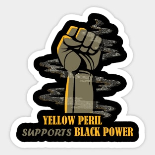 Yellow Peril Supporth Black Power Sticker